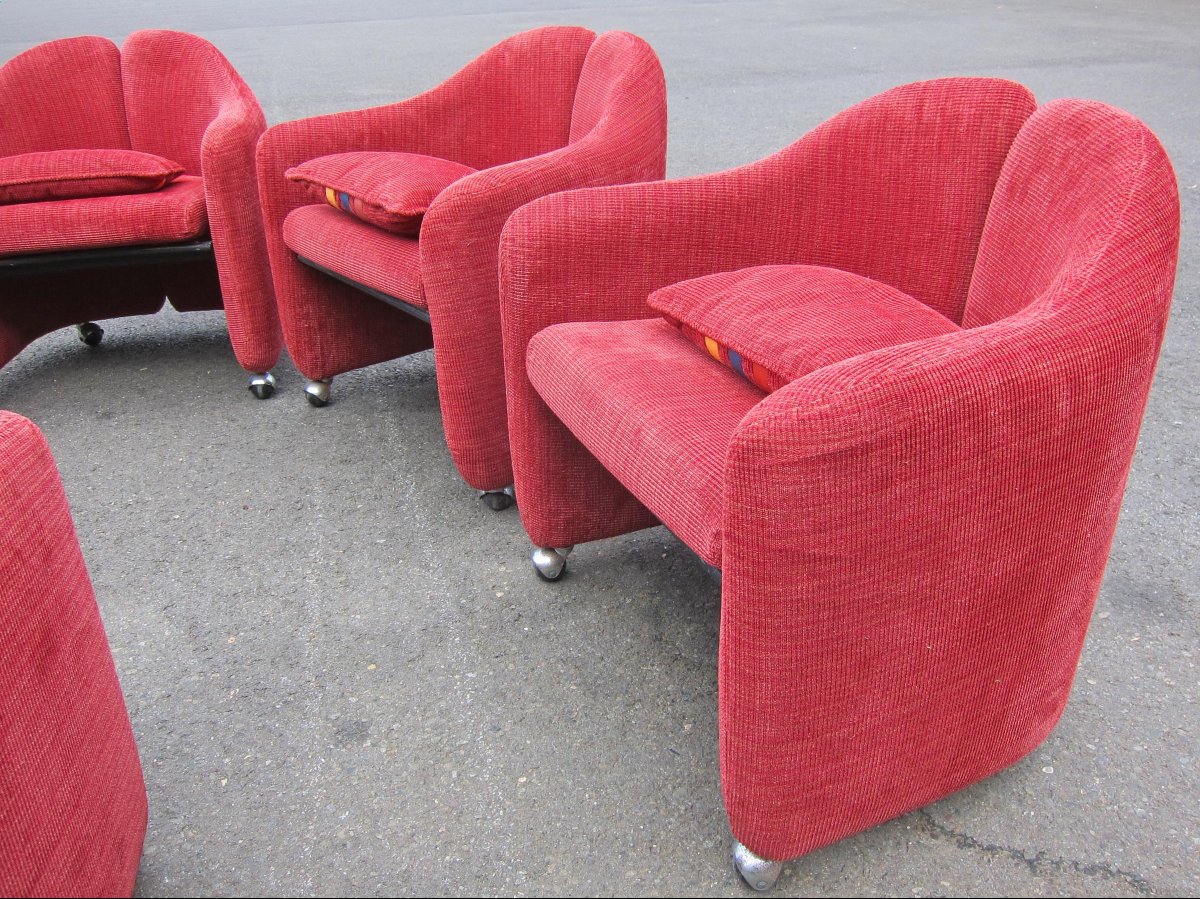 Six fauteuils Tecno par E.Gerli. PS142 de 1969-photo-1