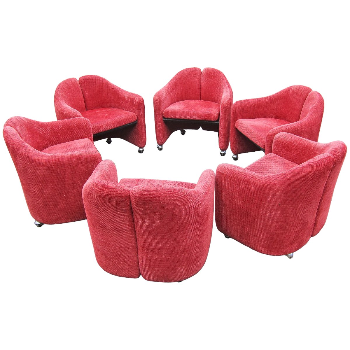 Six fauteuils Tecno par E.Gerli. PS142 de 1969