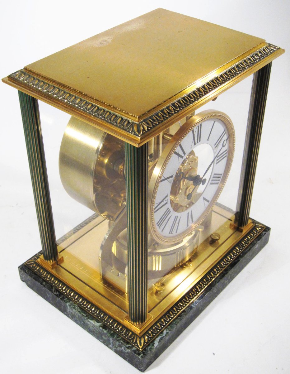 Pendule Atmos Jaeger-LeCoultre, modèle Vendôme. Révisée. Socle marbre. 1963.-photo-3
