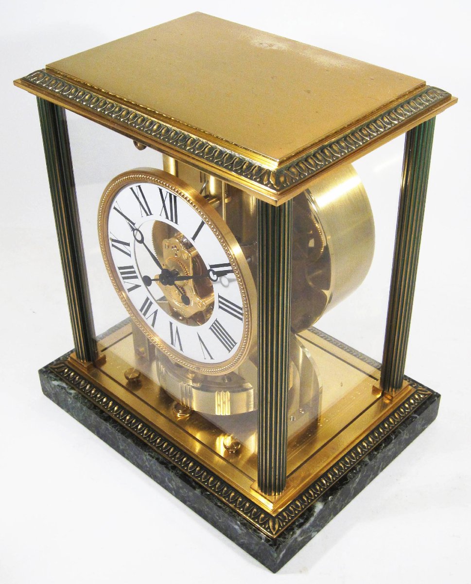 Pendule Atmos Jaeger-LeCoultre, modèle Vendôme. Révisée. Socle marbre. 1963.-photo-4