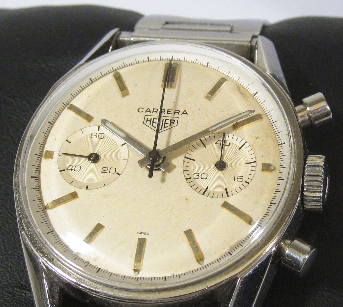 Heuer 3647s Chronograph, First Version With Valjoux 92 Caliber, 1963, Serviced.-photo-3