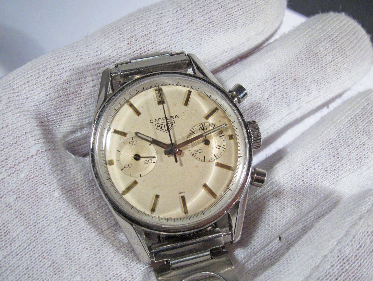 Heuer 3647s Chronograph, First Version With Valjoux 92 Caliber, 1963, Serviced.-photo-4