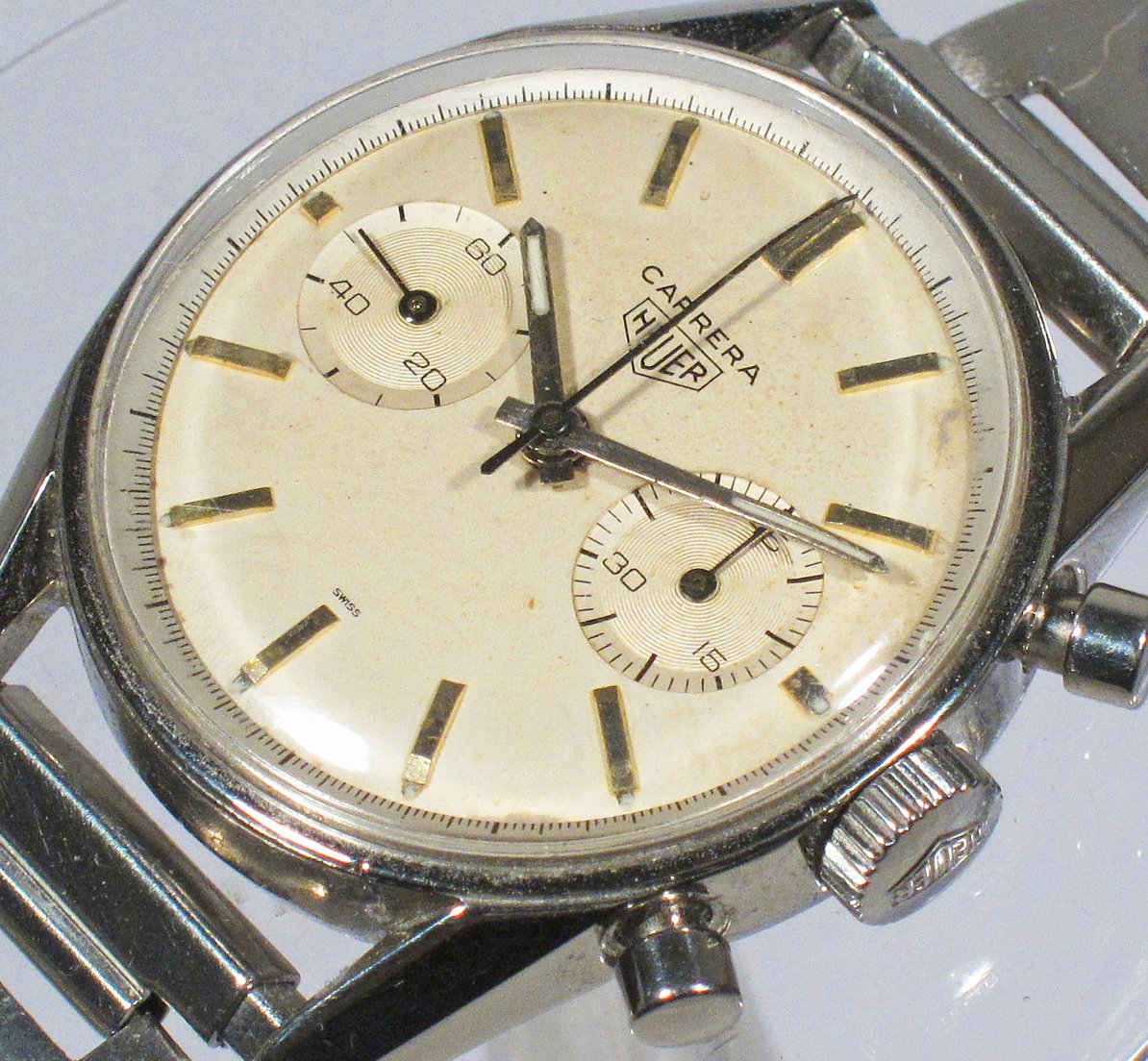 Heuer 3647s Chronograph, First Version With Valjoux 92 Caliber, 1963, Serviced.-photo-2