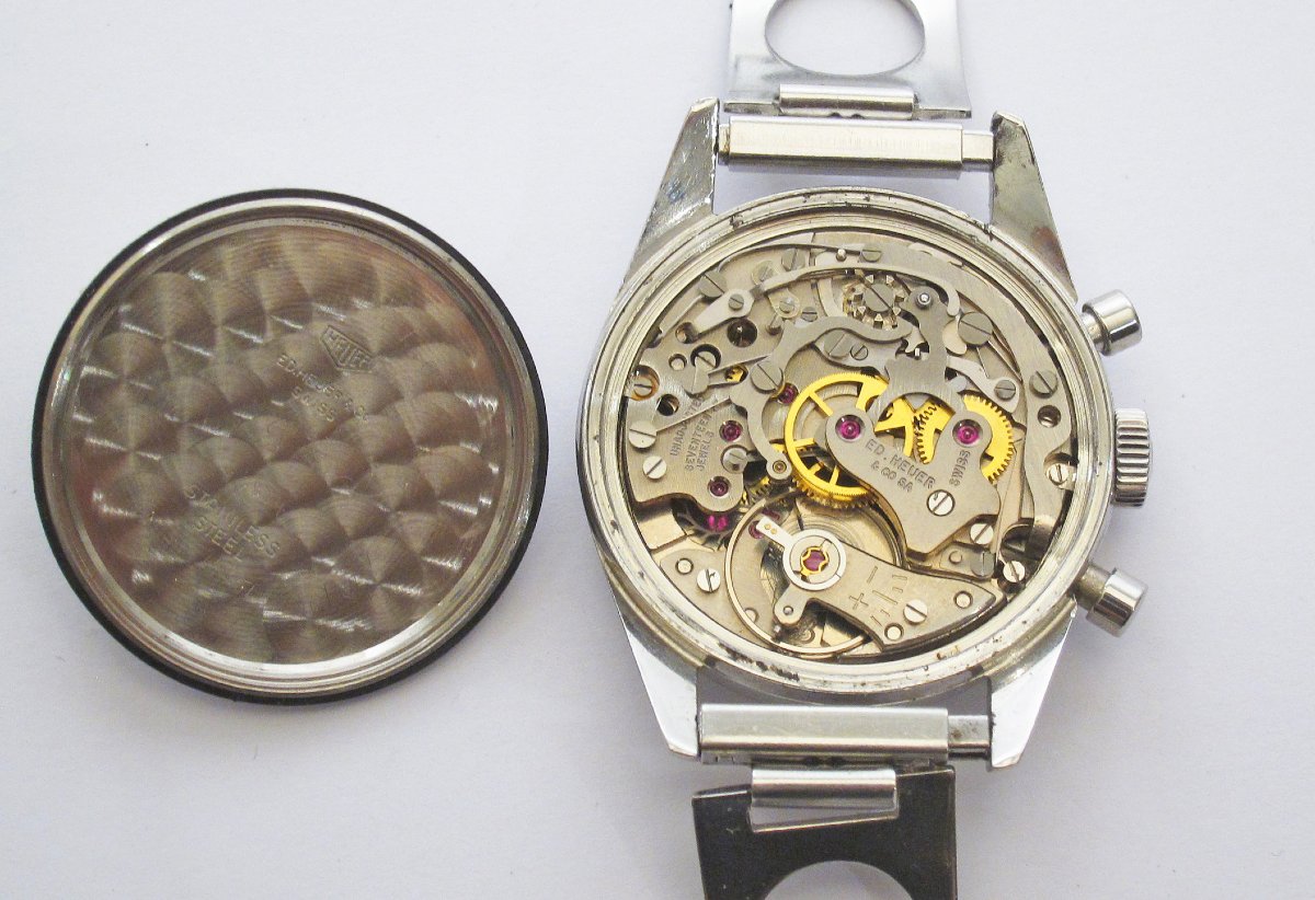Heuer 3647s Chronograph, First Version With Valjoux 92 Caliber, 1963, Serviced.-photo-4