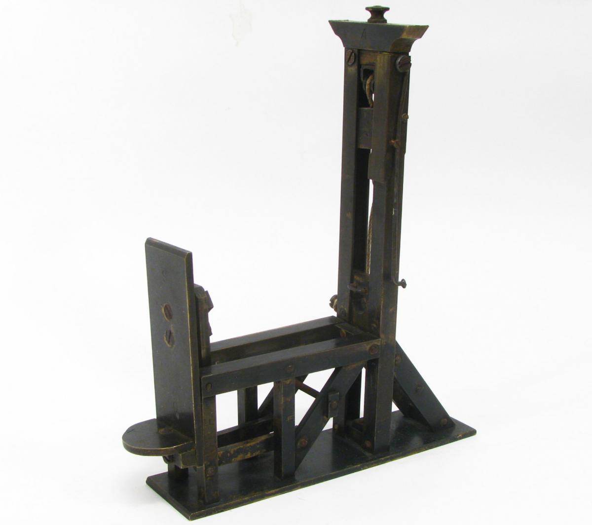 From Model Guillotine Brass Nineteenth Century. Functional.-photo-2