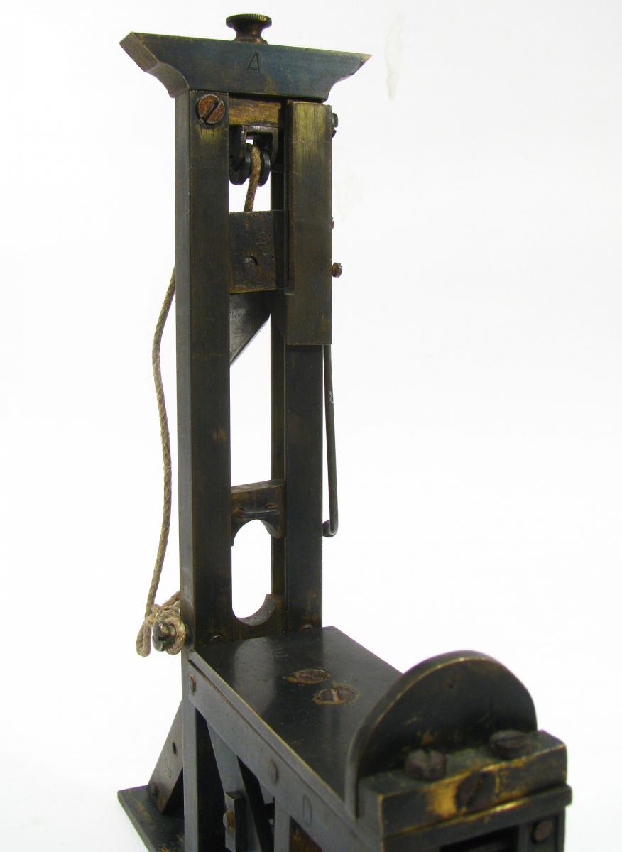 From Model Guillotine Brass Nineteenth Century. Functional.-photo-3