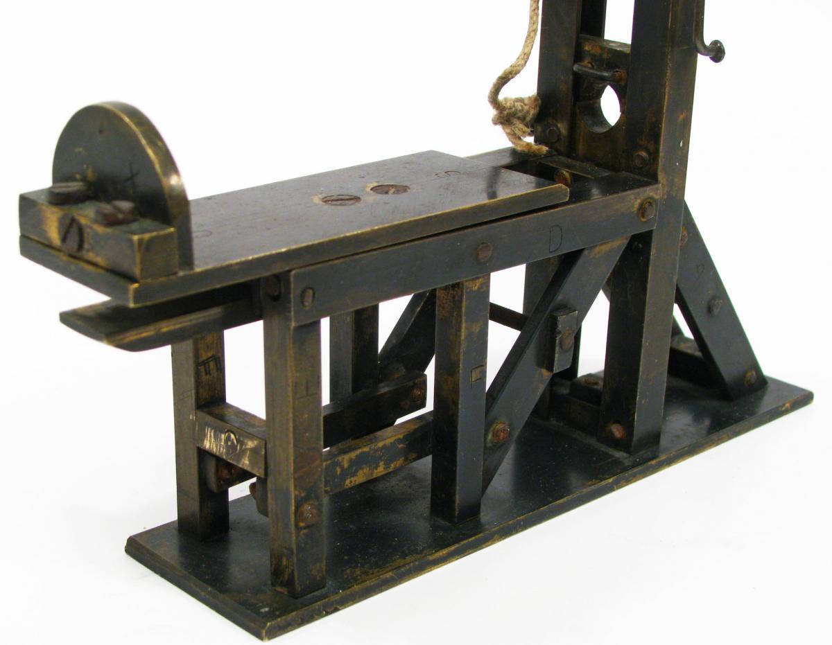 From Model Guillotine Brass Nineteenth Century. Functional.-photo-2
