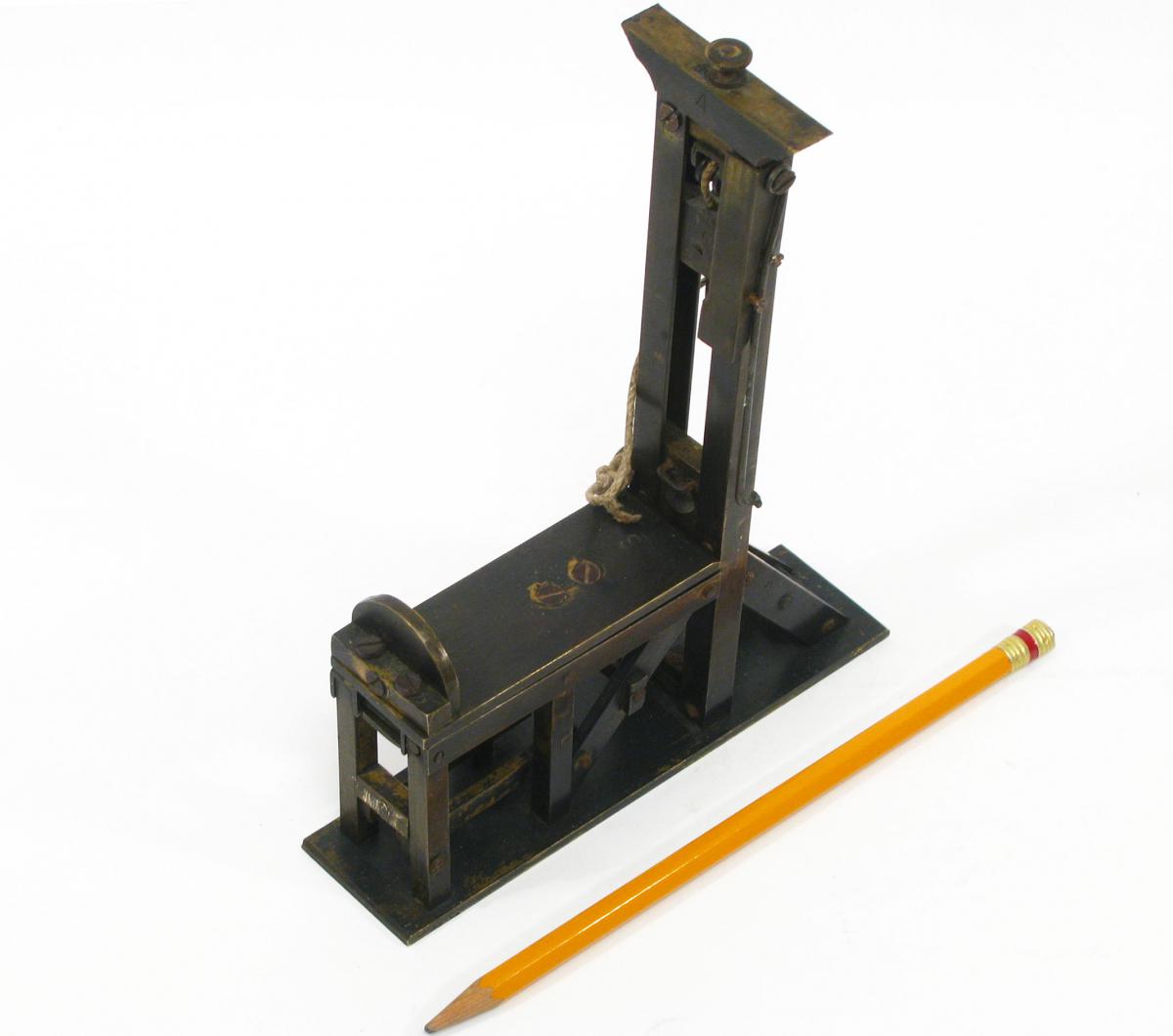 From Model Guillotine Brass Nineteenth Century. Functional.-photo-4