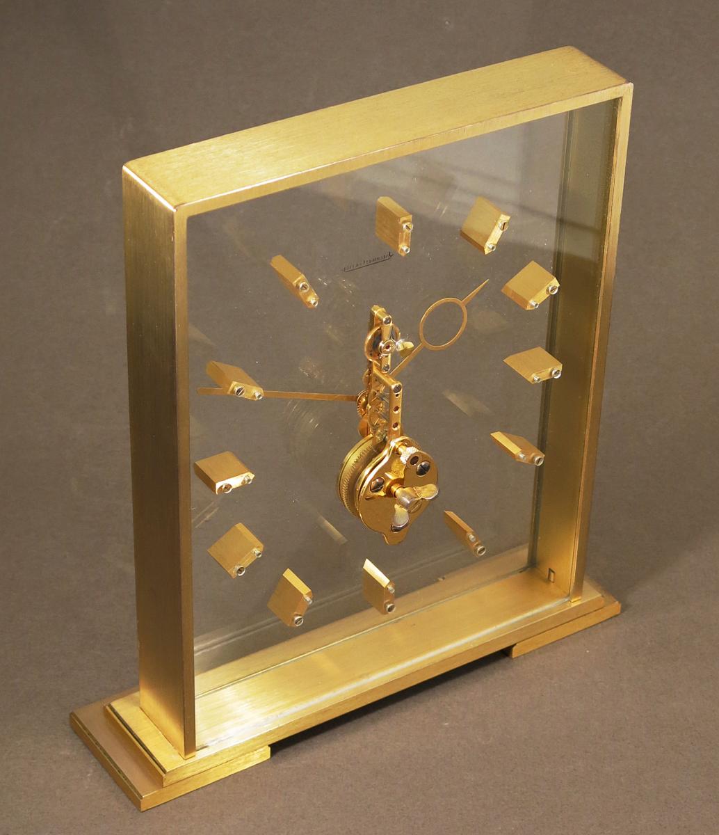  Jaeger-lecoultre Clock In-line "baguette" Caliber  210. 1960. Swiss Made-photo-4