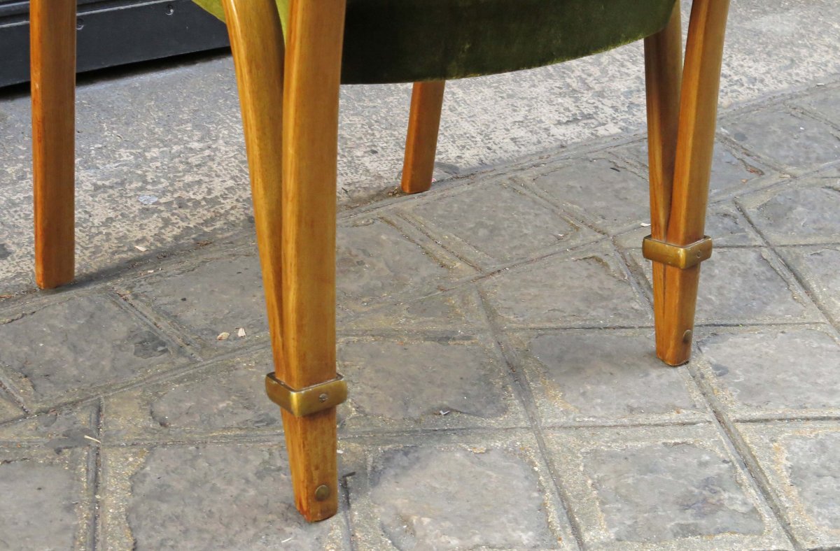 Bent Wood Armchair "bow Wood" Steiner 1950.-photo-4