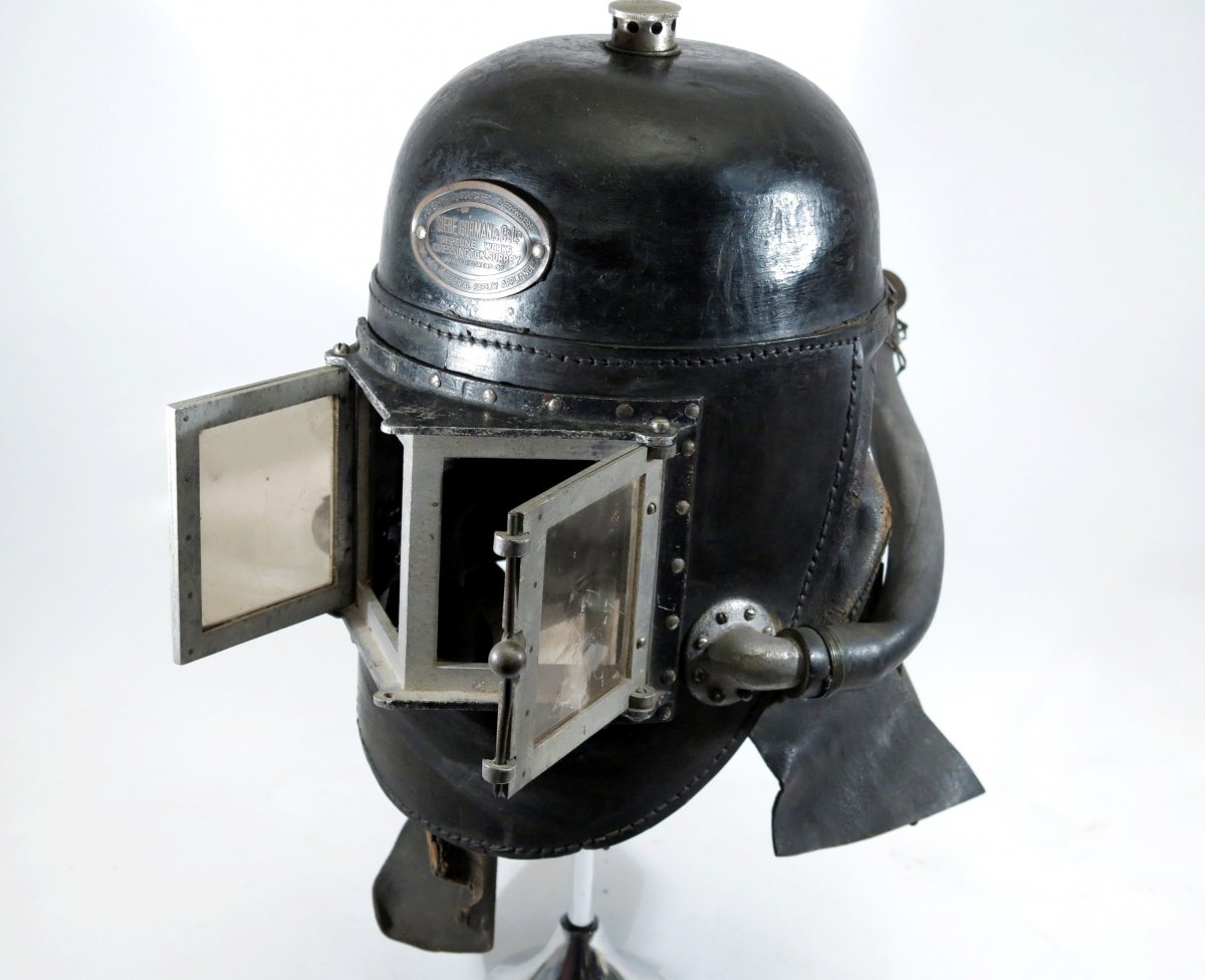 Casque de pompier anti-fumée Spirelmo Siebe Gorman 1878. Steampunk.-photo-2