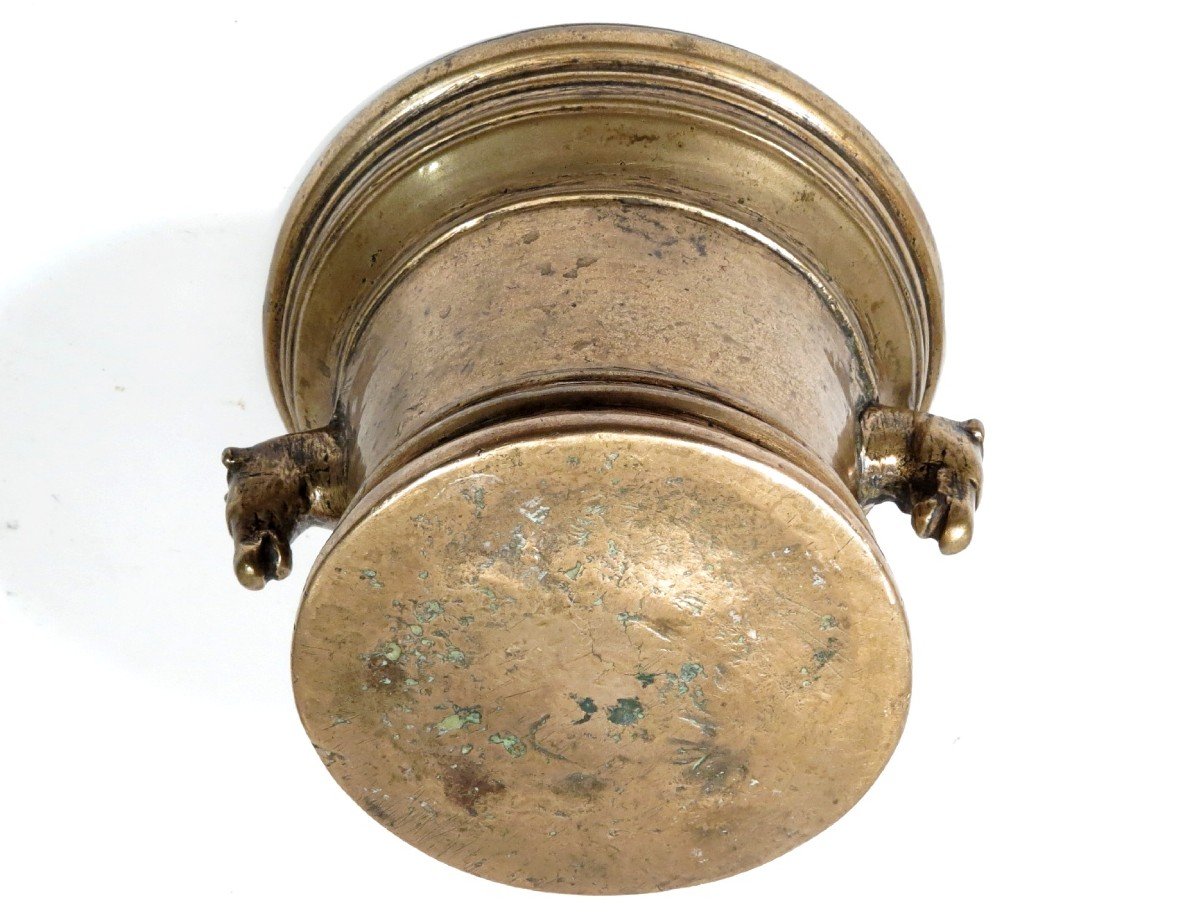 Bronze Mortar, With Horses Handles. Italy C. 1600.-photo-3