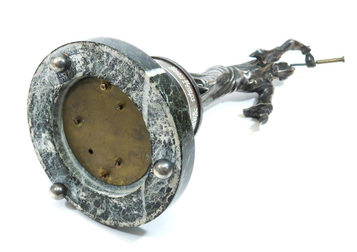 Nostradamus Barometer Of Silvered Bronze.-photo-1