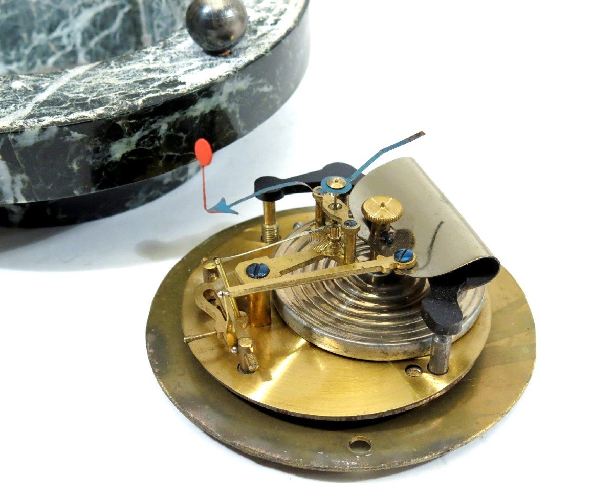 Nostradamus Barometer Of Silvered Bronze.-photo-3