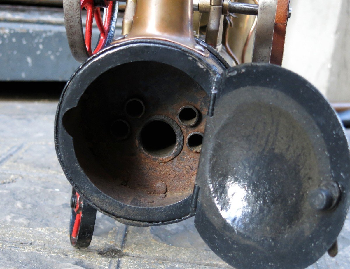 Locomobile miniature à machine à vapeur horizontale, vers 1900.-photo-7