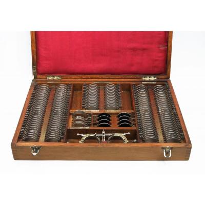 Coffret d'ophtalmologiste de la Société des Lunetiers, Vers 1920. Lunettes, opticien.