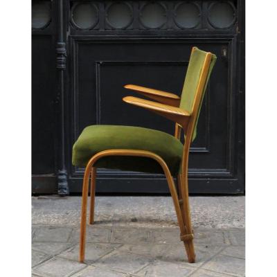 Fauteuil en bois courbé "Bow Wood" Steiner 1950