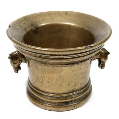 Bronze Mortar, With Horses Handles. Italy C. 1600.