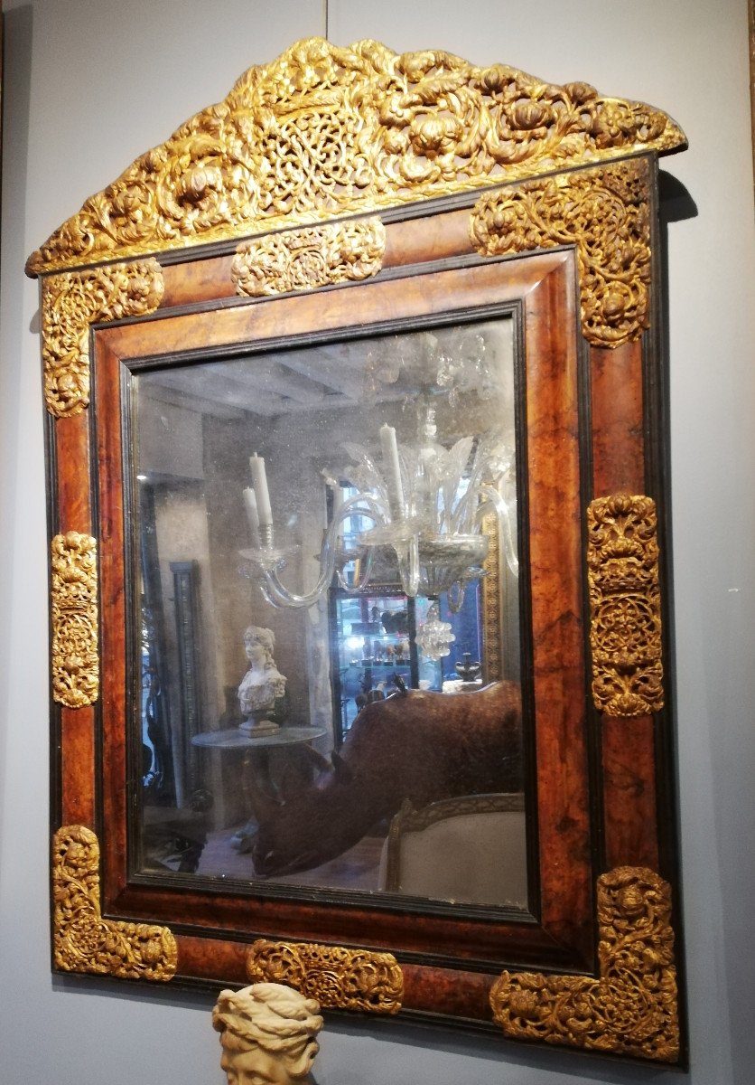 Grand Miroir Au Mercure, Style Hollandais-photo-2