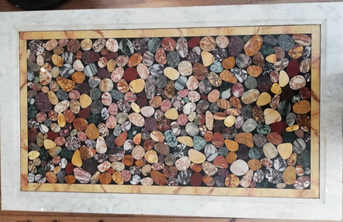 Marble Marquetry Tray, Italy Early 20th Century-photo-2
