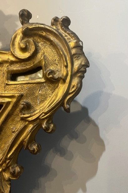 Miroir En Bois Doré Gênes Italie XVIII ème Siècle-photo-3