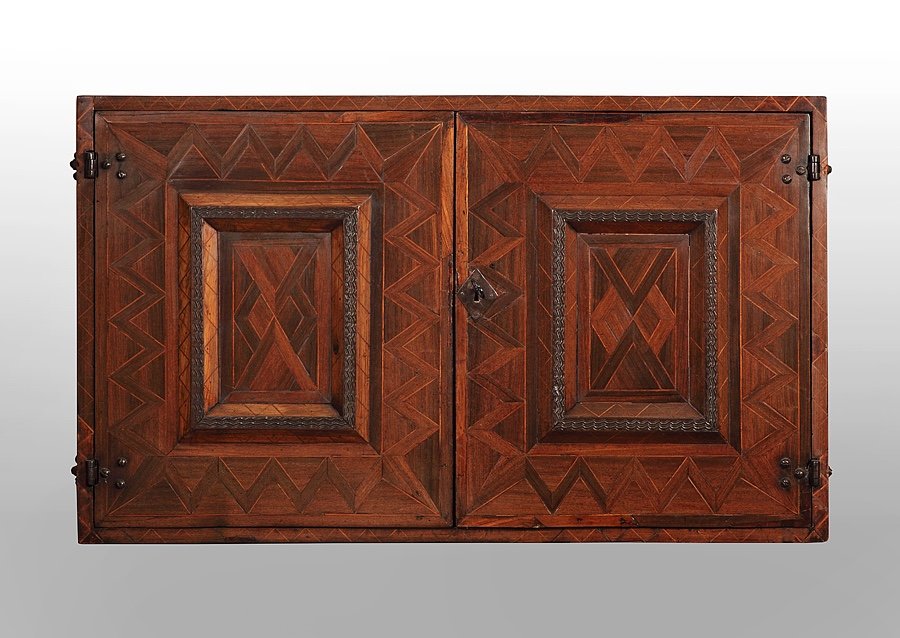 Cabinet Colonial Mexique Ou Pérou , mueble enconchado. Fin XVII ème Siècle.-photo-1