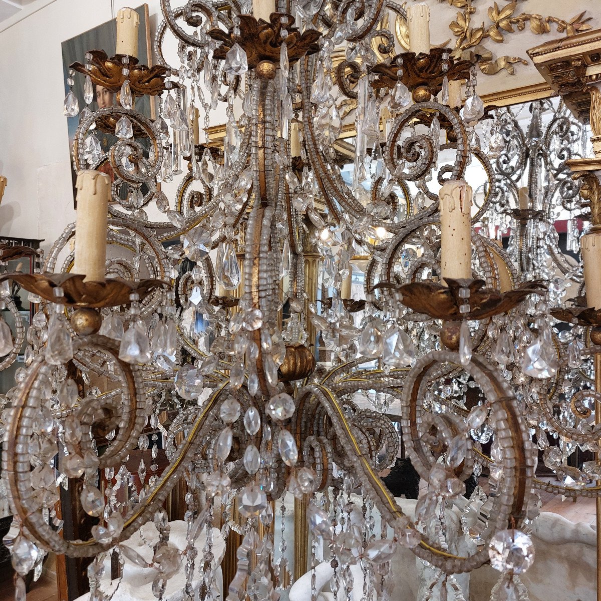 Large Italian Chandelier, 19th Century-photo-3