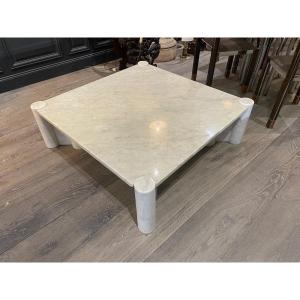 Jumbo Carrara Marble Coffee Table By Gae Aulenti Editon Knoll