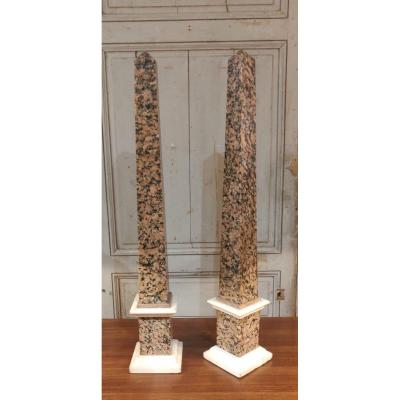 Pair Of Obelisks In Aswan Rosso Granite Egypt 