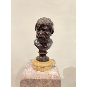 Bust In Bronze Representing The Philosopher Seneca