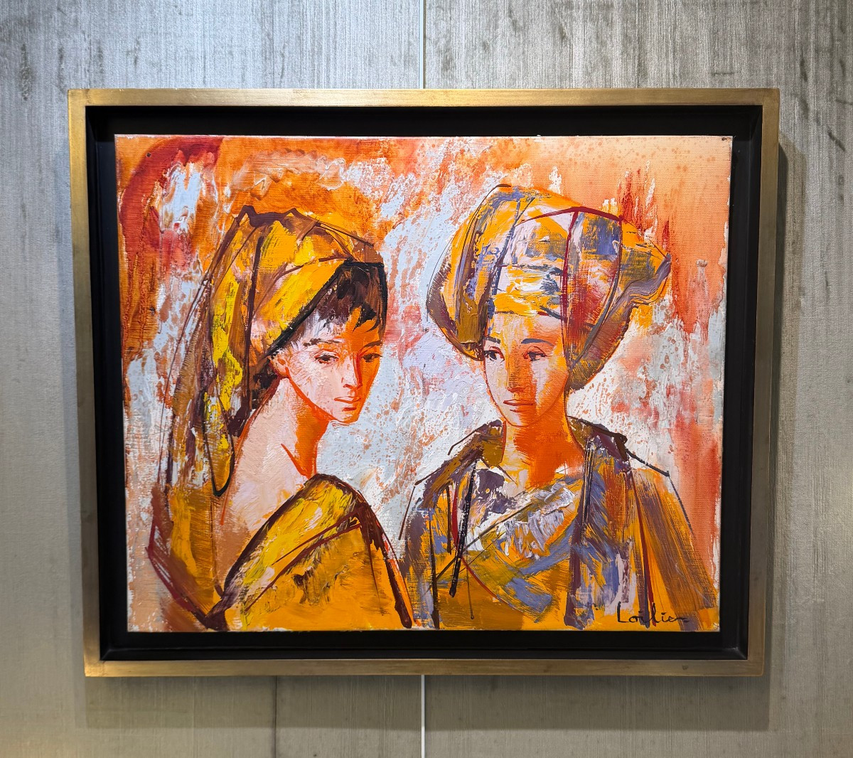 Hervé Loilier, Oil On Canvas Entitled "a Demi Mots", Signed