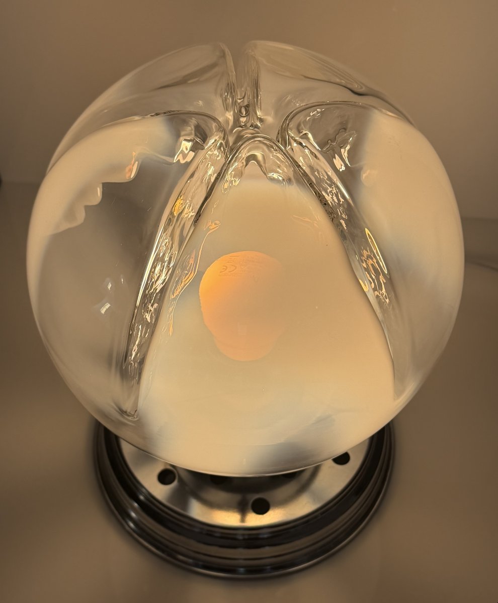 "space Age" Table Lamp In Blown Murano Glass, 1960s-70s-photo-4