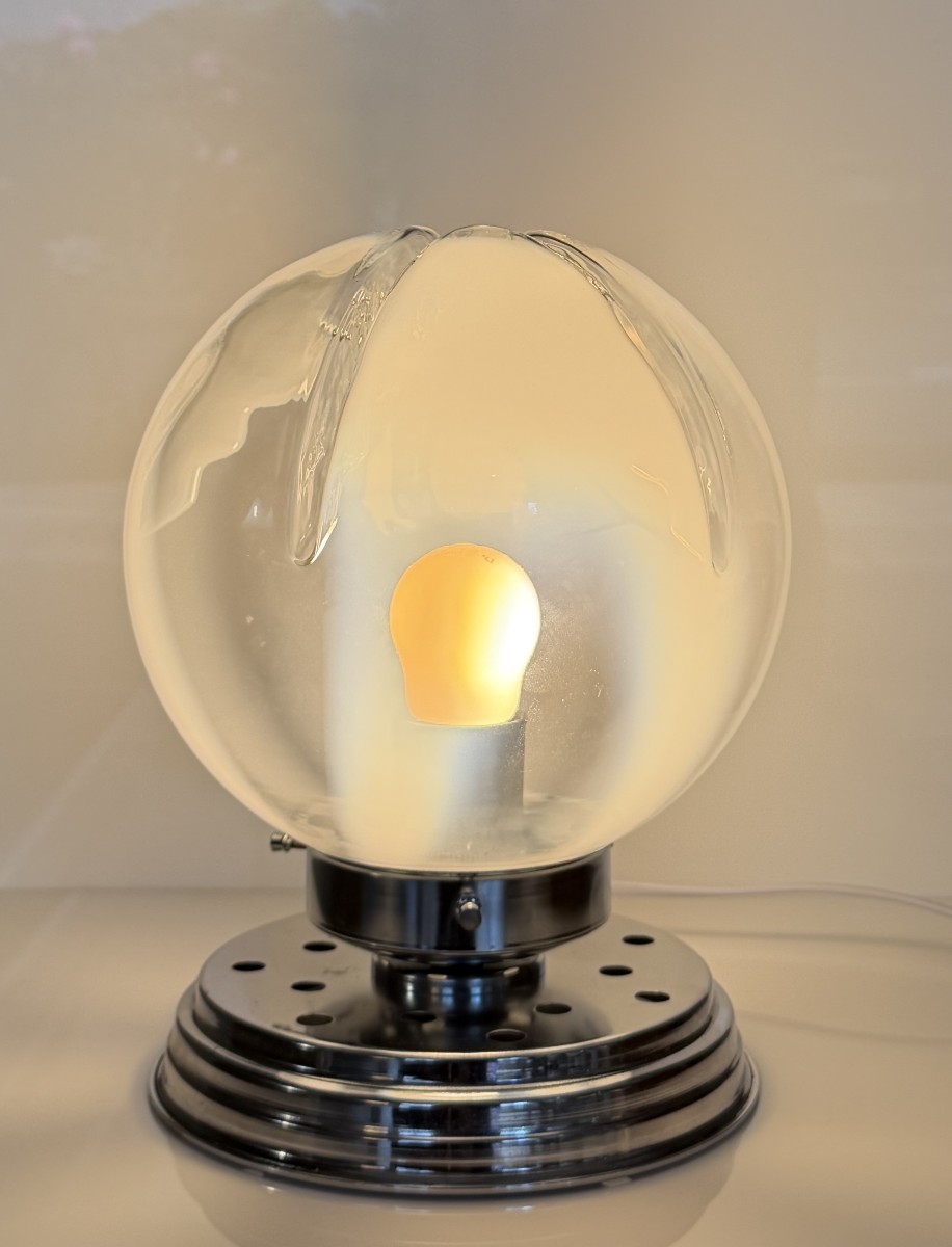 "space Age" Table Lamp In Blown Murano Glass, 1960s-70s