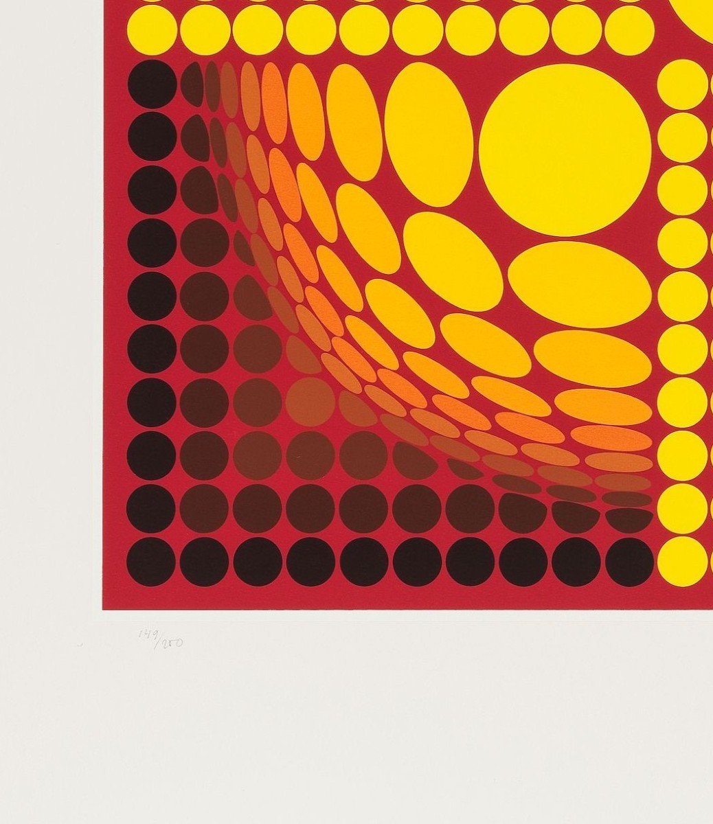 Victor Vasarely, Ollo, Serigraph Signed And Numbered 149/250-photo-3