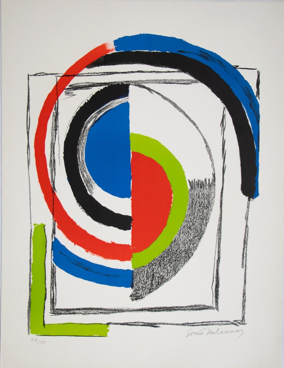 Sonia Delaunay, "a Jour" , Color Lithograph On Wove Paper-photo-2