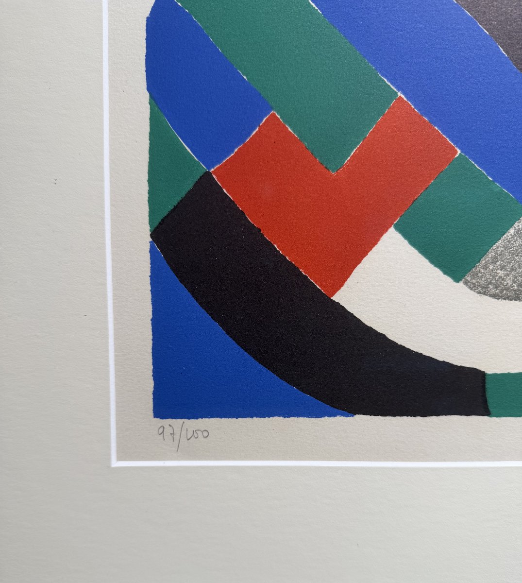 Sonia Delaunay, "composition Pour XXe Siècle" , Color Lithograph-photo-3