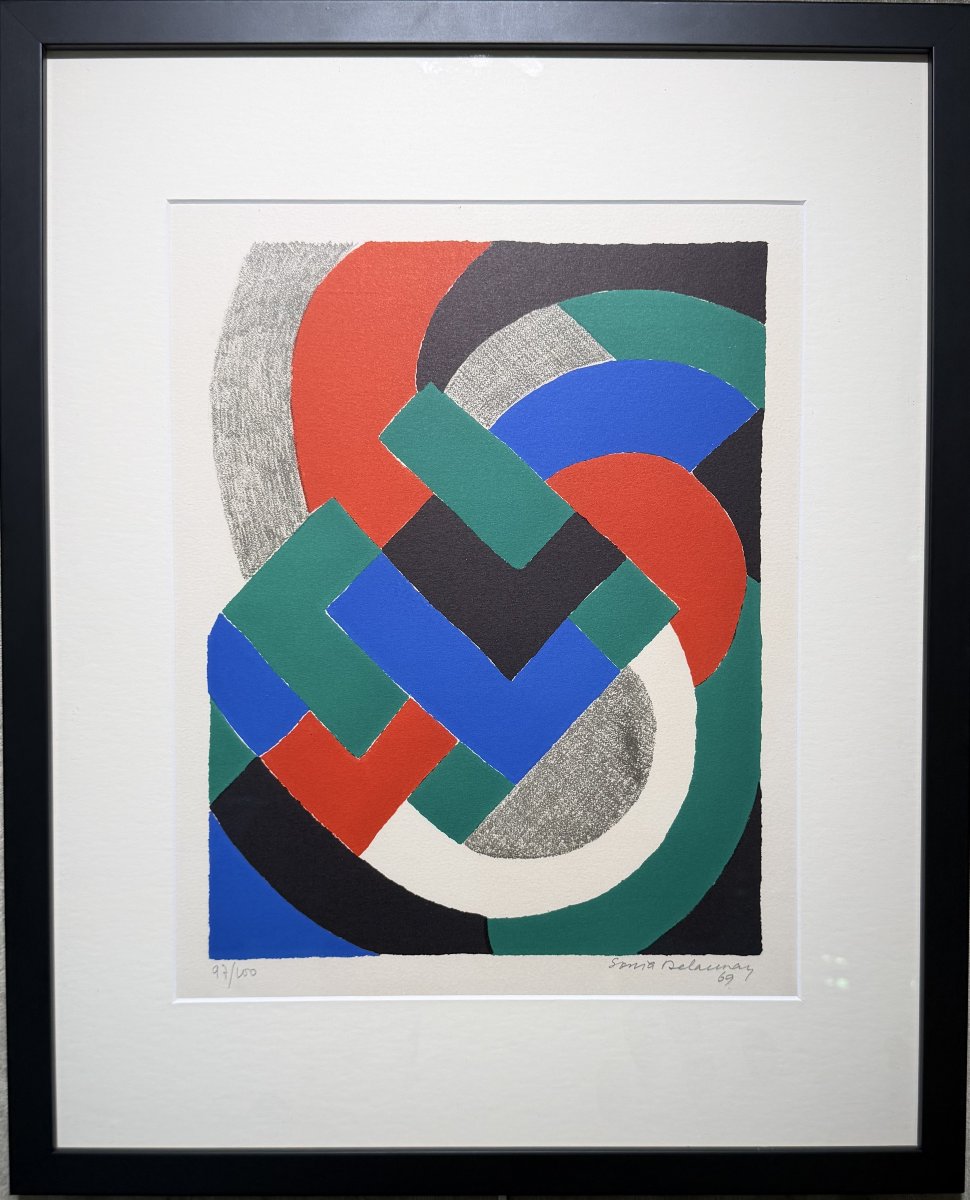 Sonia Delaunay, "composition Pour XXe Siècle" , Color Lithograph