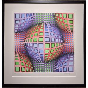 Victor Vasarely, Lava, Sérigraphie signée et numérotée 51/175
