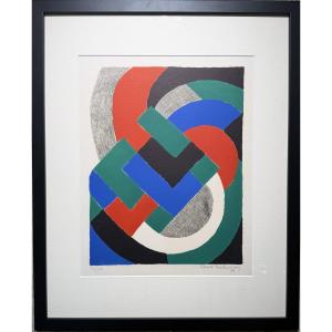 Sonia Delaunay, "composition Pour XXe Siècle" , Color Lithograph