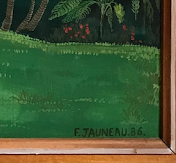 Cases Aux Cocotiers - Oil On Hardboard - Françoise Jauneau-photo-2