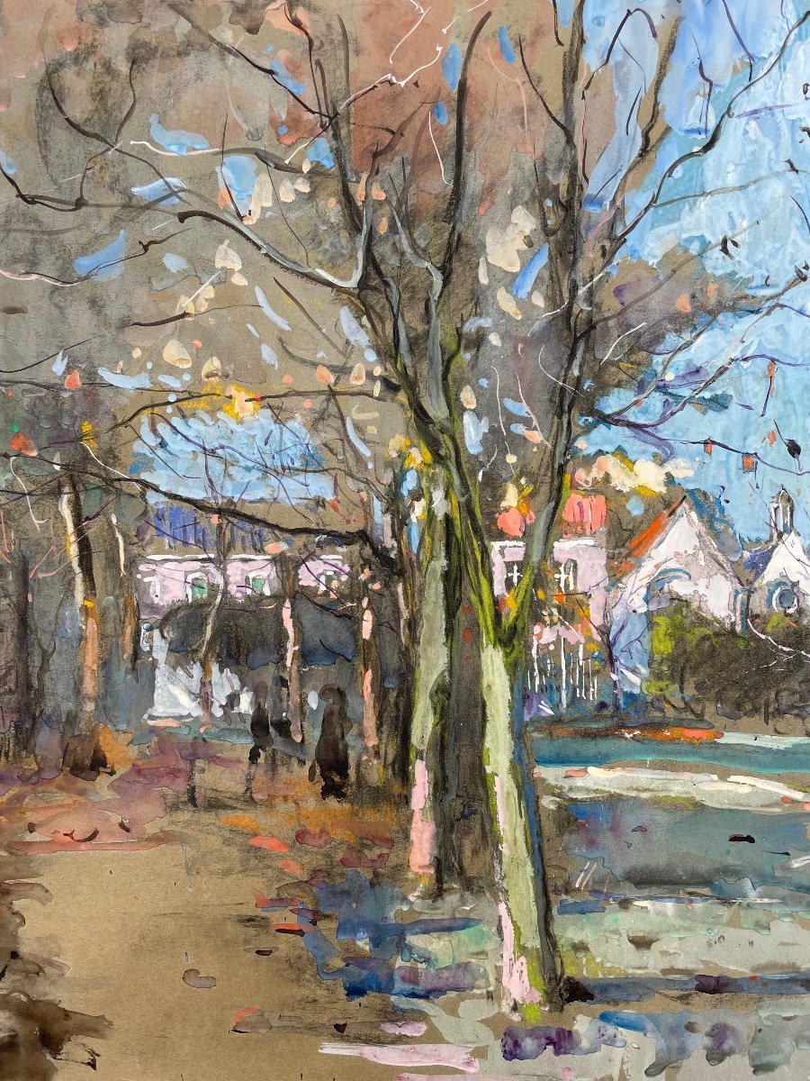 Veurne - Adrien Jean Le Mayeur De Merprès - Watercolor And Gouache, Signed And Dated 1917-photo-3