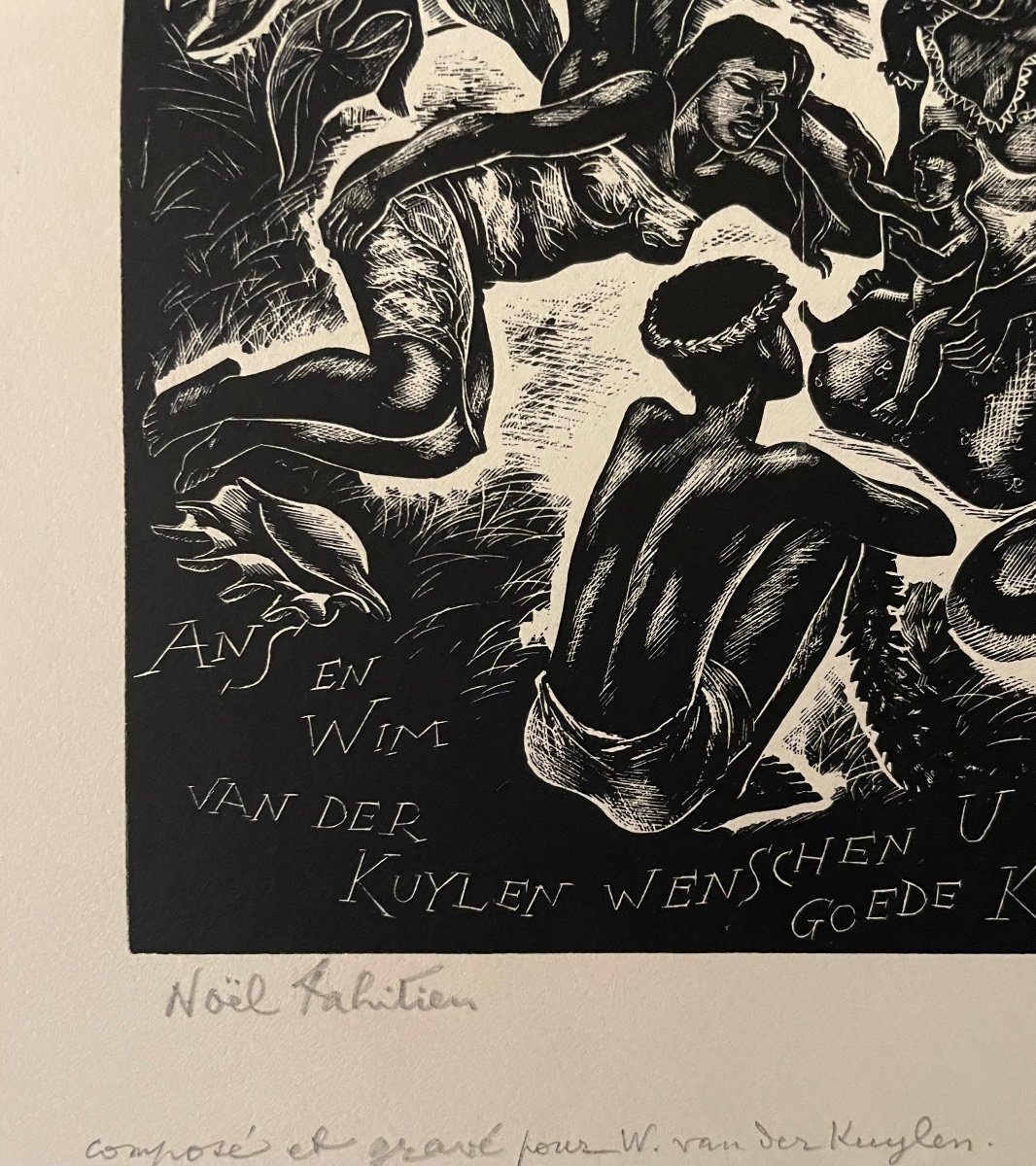 Jacques Boullaire (1893-1976) Noel Tahitien Etching, Signed Lower Right And Titled-photo-3