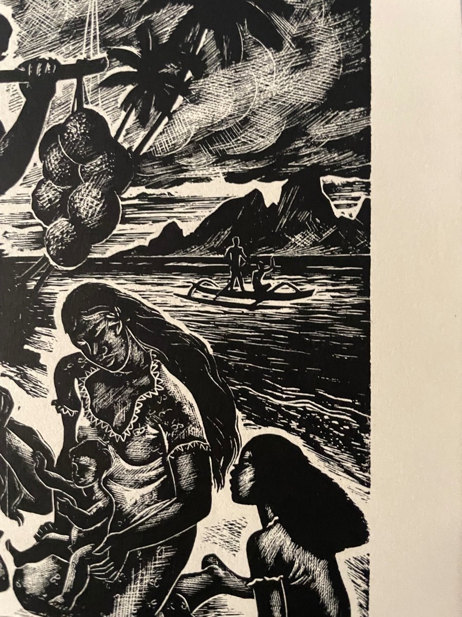 Jacques Boullaire (1893-1976) Noel Tahitien Etching, Signed Lower Right And Titled-photo-4