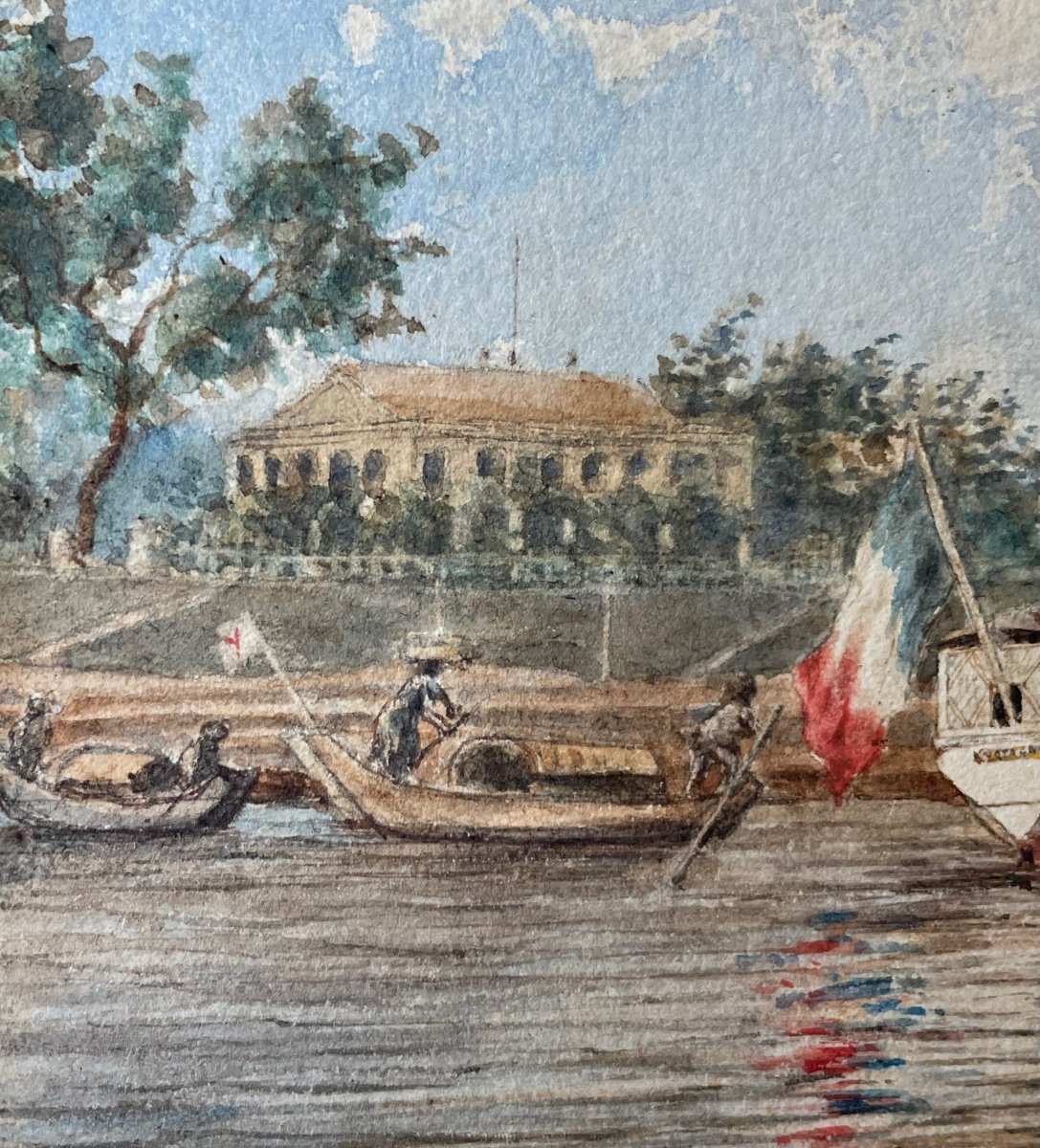 The 'yatagan' Watercolor On Paper, Monogram Bs Lower Right With The Date And Signed-photo-3