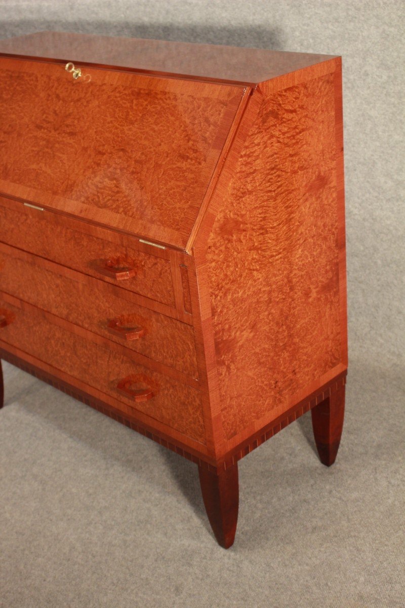 Art Deco Secretary / Desk Circa 1930 Signed Soubrier-photo-4