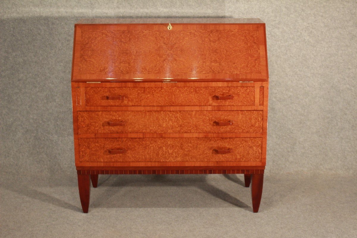 Art Deco Secretary / Desk Circa 1930 Signed Soubrier-photo-8