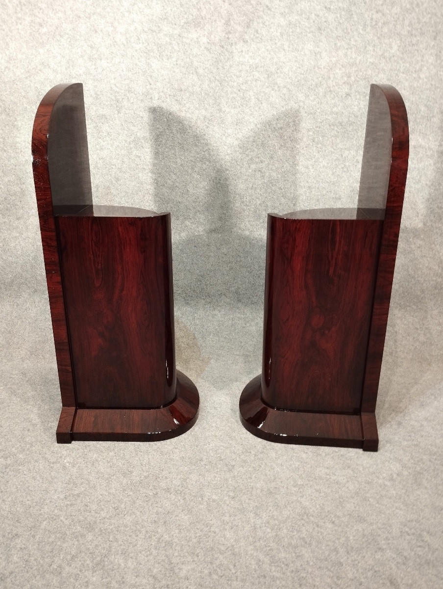 Pair Of Art Deco Bedside Tables / End Tables In Rio Rosewood-photo-5
