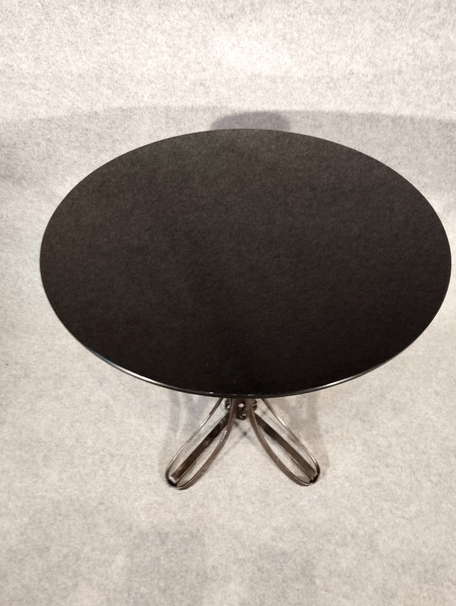 Riveted Wrought Iron Side Table, Industrial Design Circa 1900-photo-1