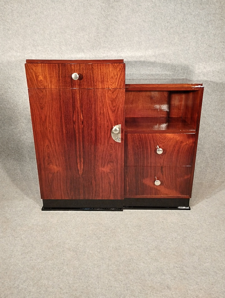 Meuble Bar Art Déco vers 1930 en Palissandre de Rio