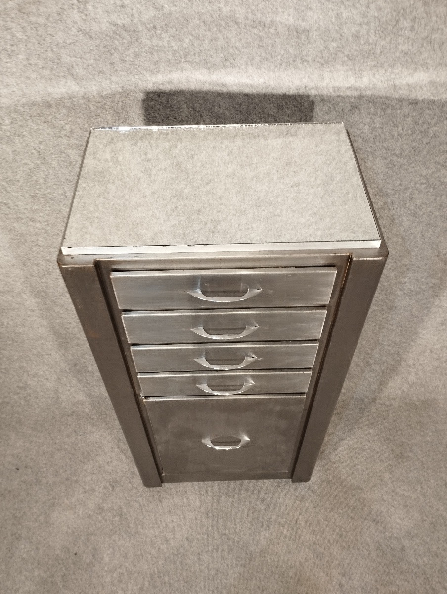 Vintage 1950s Steel Dentist's Cabinet-photo-2